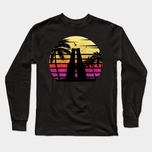 Romantic Retro Sunset Beer Bottles and Palm Trees Long Sleeve T-Shirt